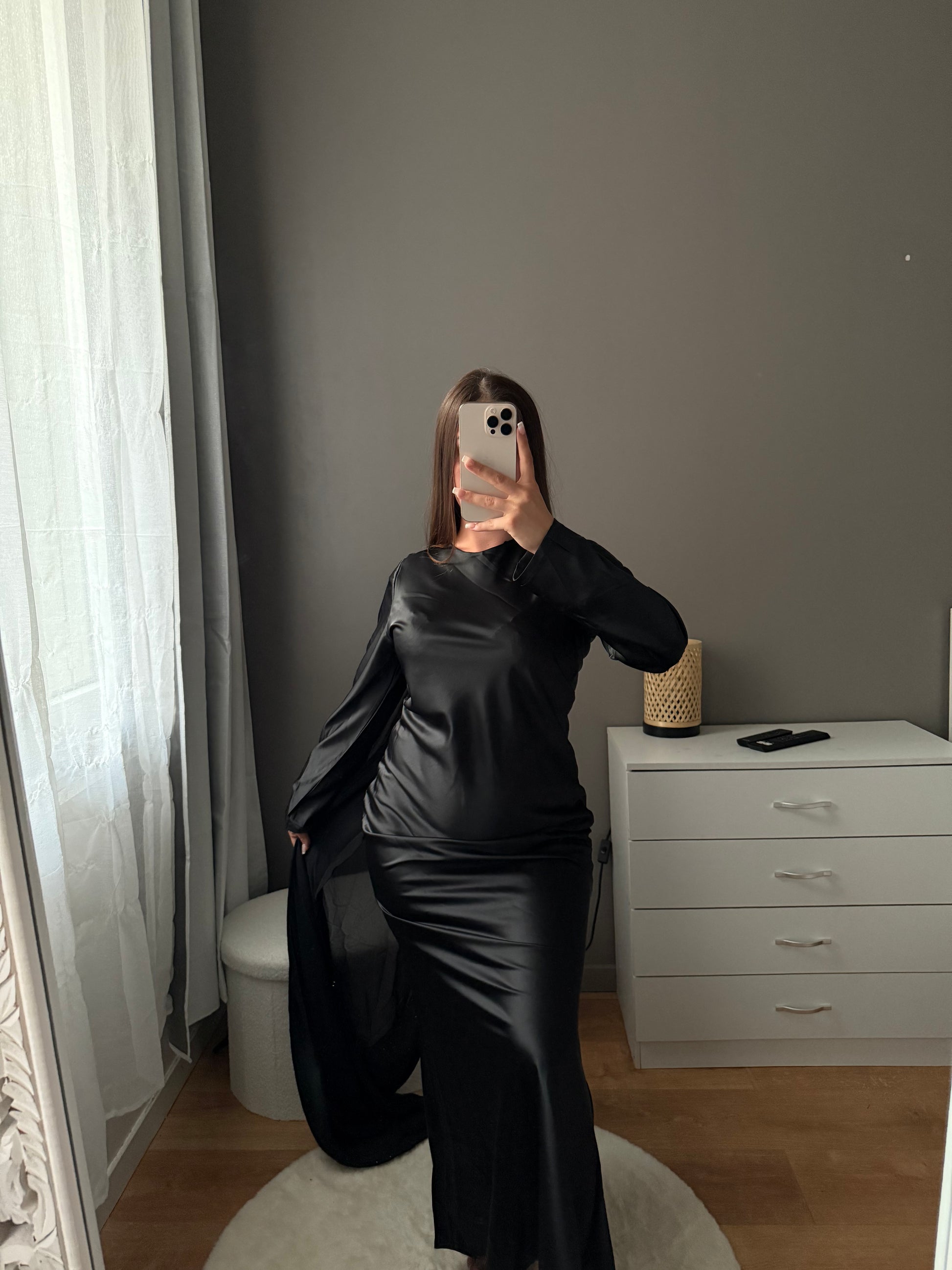 Robe cape à strass